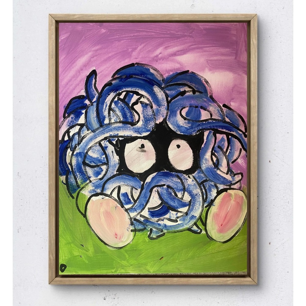 OMAN Tangela Pokemon Original Acrylic Painting 16x20 Abstract Canvas Wall Art